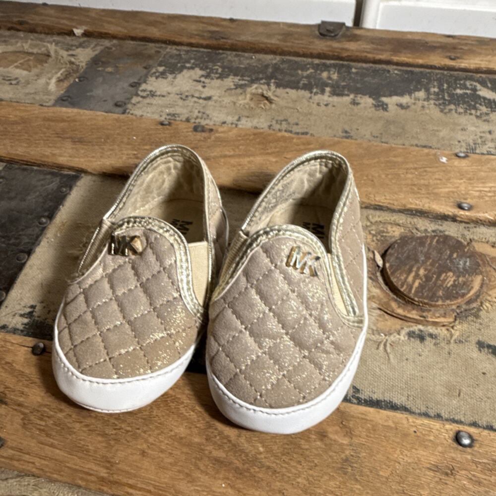 Michael Kors Baby Iris Sage Gold Slip-On Baby Shoes US 4 EU 19 UK 3.5